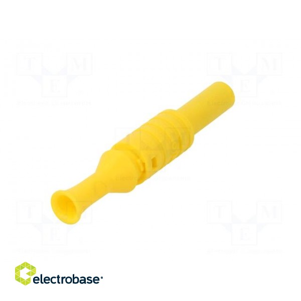 Plug | 4mm banana | 36A | 1kVAC | yellow | insulated | 63mm | 8mΩ | on cable фото 6
