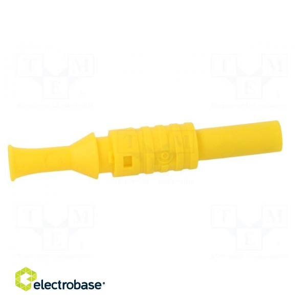 Plug | 4mm banana | 36A | 1kVAC | yellow | insulated | 63mm | 8mΩ | on cable фото 7