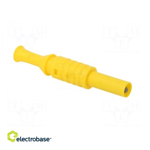 Plug | 4mm banana | 36A | 1kVAC | yellow | insulated | 63mm | 8mΩ | on cable image 8