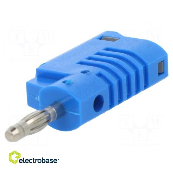 Connector: 4mm banana | plug | 36A | 30VAC | 60VDC | blue | non-insulated image 1