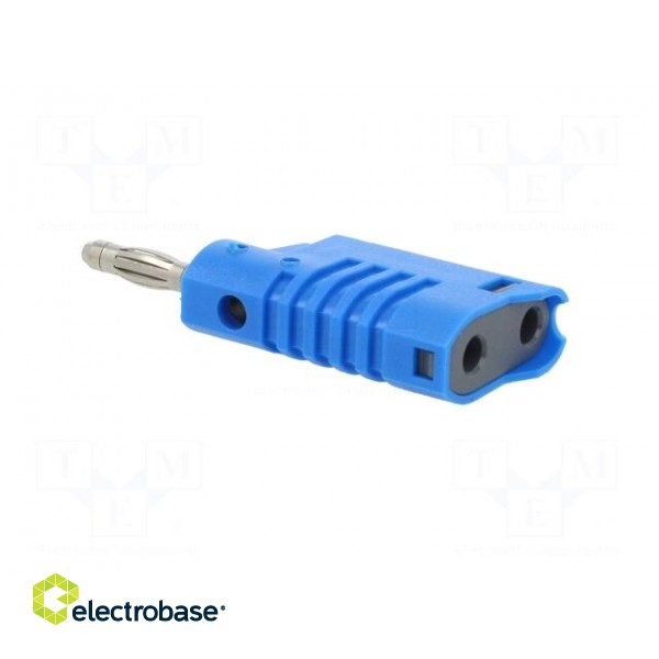 Plug | 4mm banana | 36A | 30VAC | 60VDC | blue | non-insulated | 57.2mm image 4