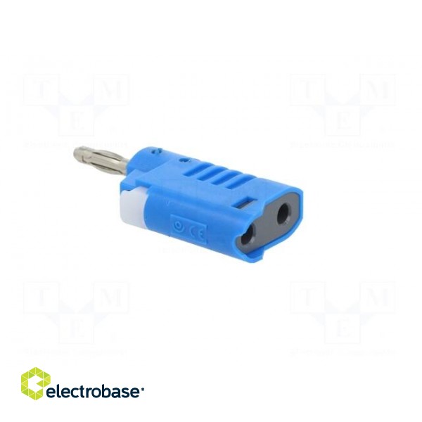 Plug | 4mm banana | 36A | 30VAC | 60VDC | blue | non-insulated | 57.2mm image 4