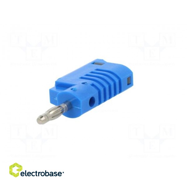 Plug | 4mm banana | 36A | 30VAC | 60VDC | blue | non-insulated | 57.2mm image 2