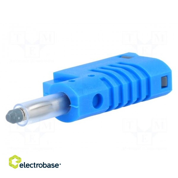 Plug | 4mm banana | 36A | 30VAC | 60VDC | blue | Mounting: on cable image 1