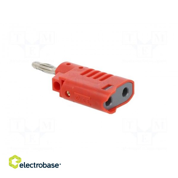 Plug | 4mm banana | 36A | 30VAC | 60VDC | red | non-insulated | 57.2mm image 4