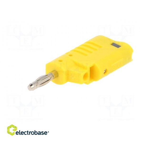 Plug | 4mm banana | 36A | 30VAC | 60VDC | yellow | non-insulated | 57.2mm image 2
