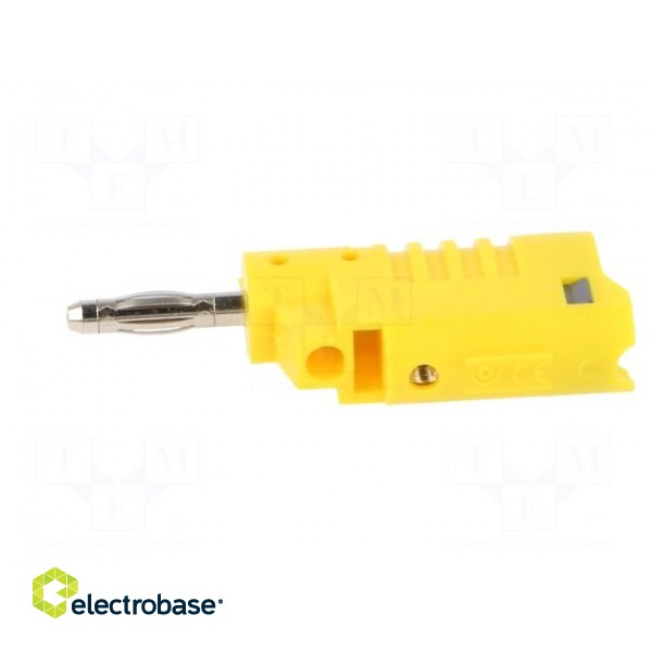Plug | 4mm banana | 36A | 30VAC | 60VDC | yellow | non-insulated | 57.2mm image 3