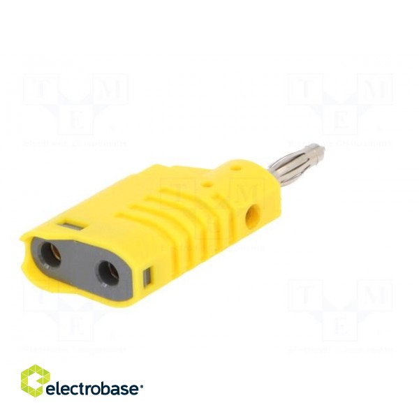 Plug | 4mm banana | 36A | 30VAC | 60VDC | yellow | non-insulated | 57.2mm image 6