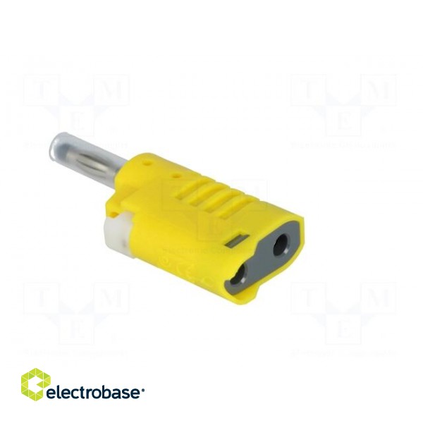 Plug | 4mm banana | 36A | 30VAC | 60VDC | yellow | Mounting: on cable image 4