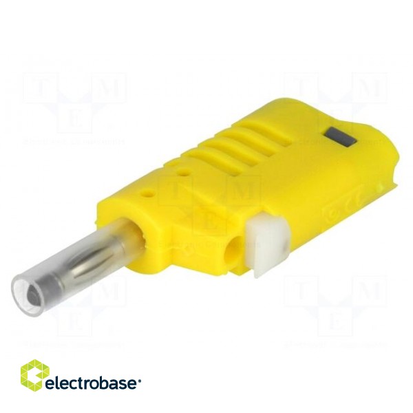 Plug | 4mm banana | 36A | 30VAC | 60VDC | yellow | Mounting: on cable image 1
