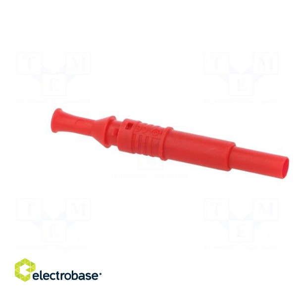 Plug | 4mm banana | 36A | 600VAC | red | insulated | 80.5mm | on cable image 8