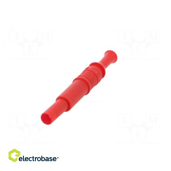 Plug | 4mm banana | 36A | 600VAC | red | insulated | 80.5mm | on cable image 2