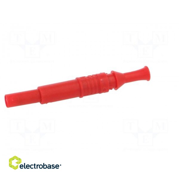 Plug | 4mm banana | 36A | 600VAC | red | insulated | 80.5mm | on cable image 3