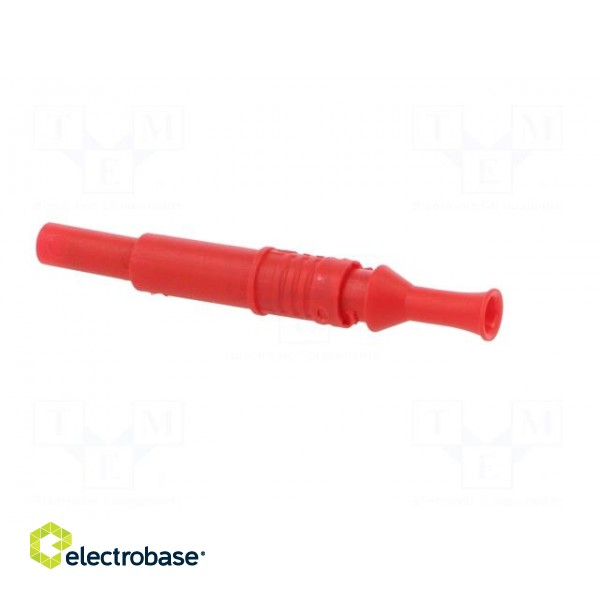 Plug | 4mm banana | 36A | 600VAC | red | insulated | 80.5mm | on cable image 4