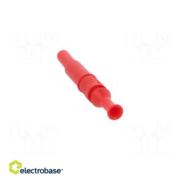 Plug | 4mm banana | 36A | 600VAC | red | insulated | 80.5mm | on cable image 5