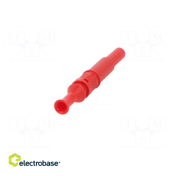 Plug | 4mm banana | 36A | 600VAC | red | insulated | 80.5mm | on cable image 6