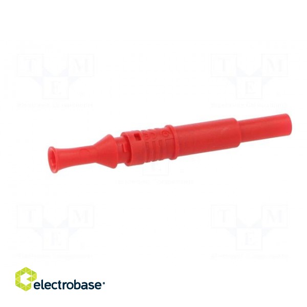 Plug | 4mm banana | 36A | 600VAC | red | insulated | 80.5mm | on cable image 7