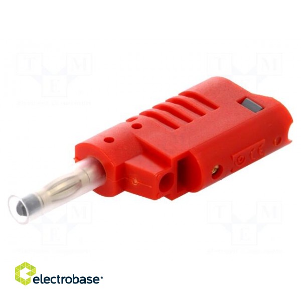 Plug | 4mm banana | 36A | 70VDC | red | 2.5mm2 | on cable image 1
