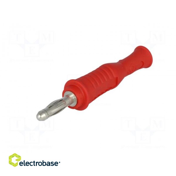 Plug | 4mm banana | 36A | 70VDC | red | non-insulated | 2mΩ | 4AWG÷2AWG paveikslėlis 2