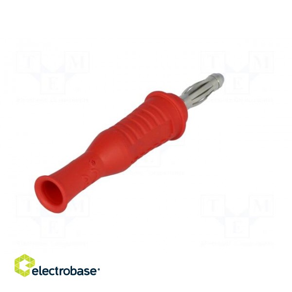 Plug | 4mm banana | 36A | 70VDC | red | non-insulated | 2mΩ | 4AWG÷2AWG фото 6