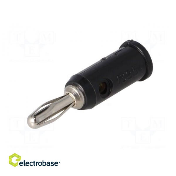 Plug | 4mm banana | 5A | 5kV | black | Max.wire diam: 3mm | 1pcs. image 2