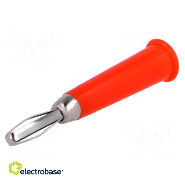 Plug | 4mm banana | 60VDC | red | non-insulated | Max.wire diam: 5mm image 1