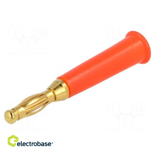 Plug | 4mm banana | 60VDC | red | non-insulated | Max.wire diam: 5mm paveikslėlis 1