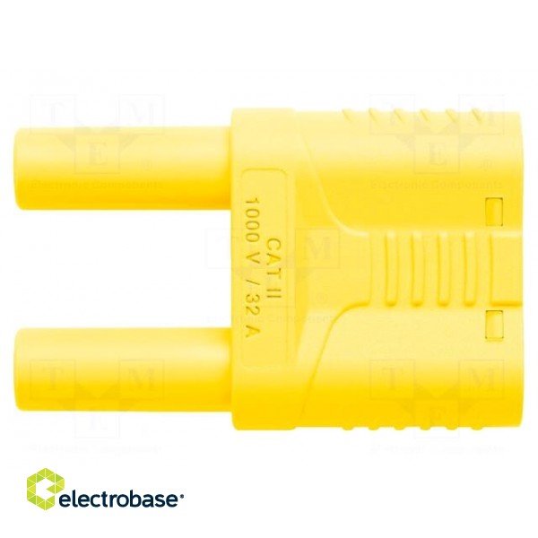 Stackable safety shunt | 4mm banana | 32A | 1kVAC | yellow | insulated