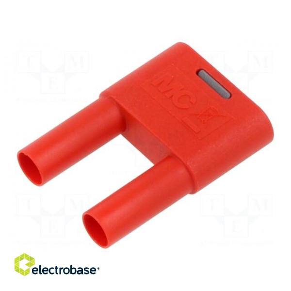 Stackable safety shunt | 4mm banana | 32A | red | insulated