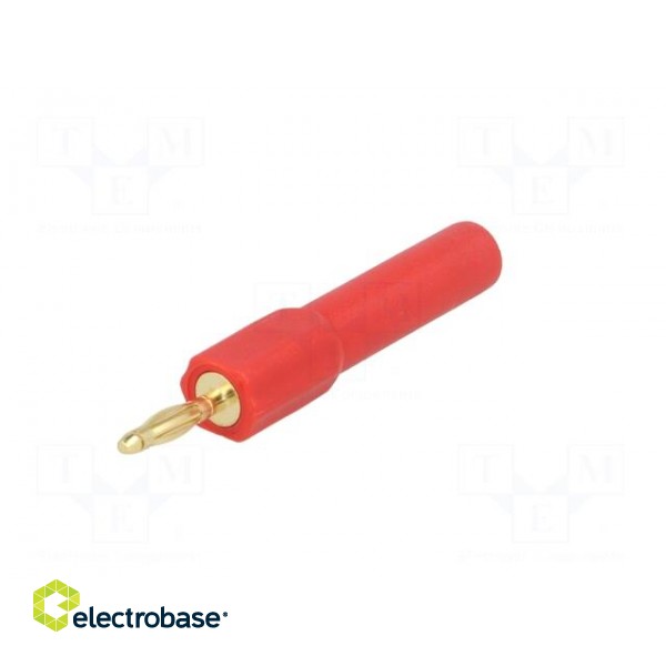 2mm banana | 10A | 30VAC | red | Plating: gold-plated | 45mm | Mat: brass image 2