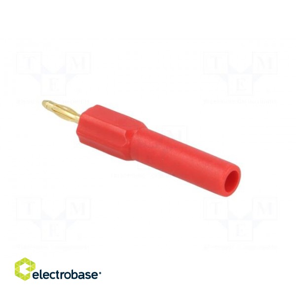 2mm banana | 10A | 30VAC | red | Plating: gold-plated | 45mm | Mat: brass image 4