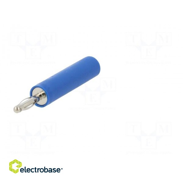Adapter | 2mm banana | 10A | 70VDC | blue | nickel plated | 35.5mm фото 2