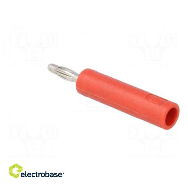Adapter | 2mm banana | 10A | 60VDC | red | Plating: nickel plated фото 4