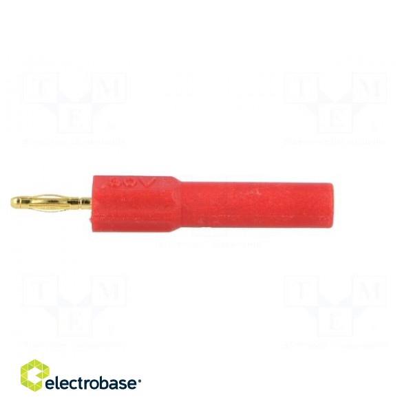 Adapter | 2mm banana | 36A | 60VDC | red | Plating: gold-plated | 44.5mm фото 3