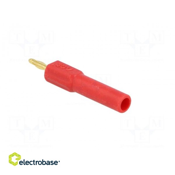Adapter | 2mm banana | 36A | 60VDC | red | Plating: gold-plated | 44.5mm фото 4