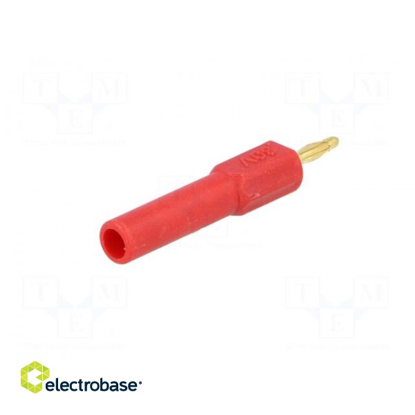 Adapter | 2mm banana | 36A | 60VDC | red | Plating: gold-plated | 44.5mm фото 6