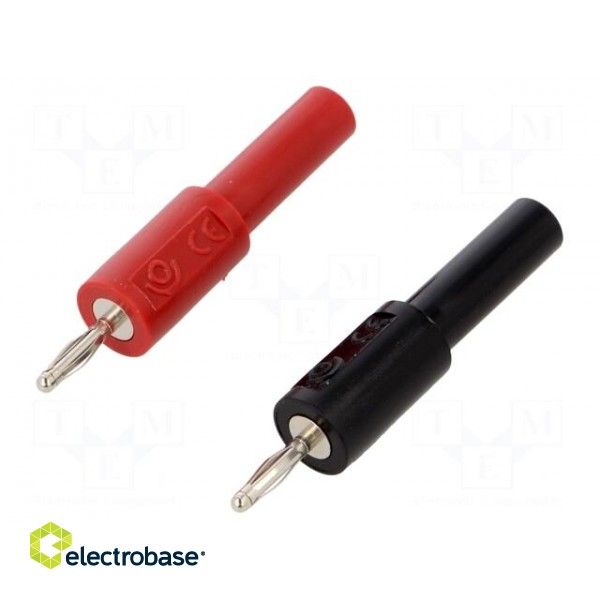 Adapter | 2mm banana | 36A | 70VDC | red and black | plug-in | 4mm | 2pcs.