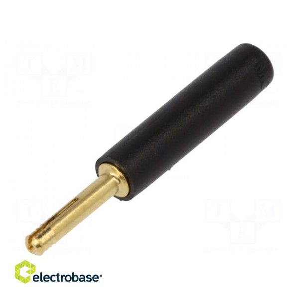 Adapter | 2mm banana | black | gold-plated | 28.5mm | screw | Medical