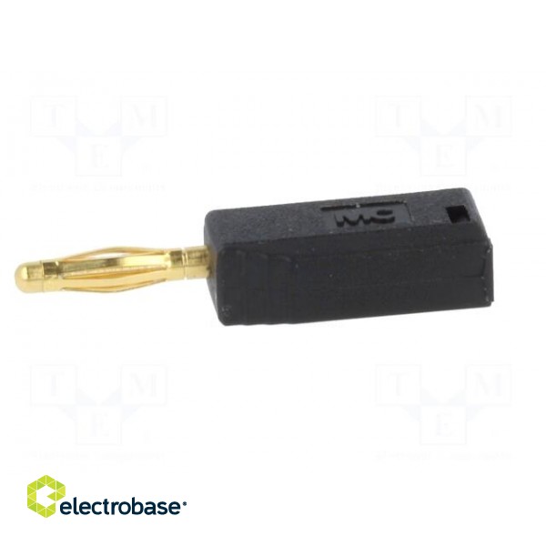 Plug | 2mm banana | 10A | 60V | black | Plating: gold-plated | 0.5mm2 image 3