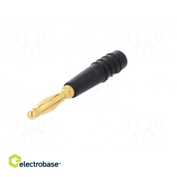 Plug | 2mm banana | 10A | 60V | black | Plating: gold-plated | 0.5mm2 image 2