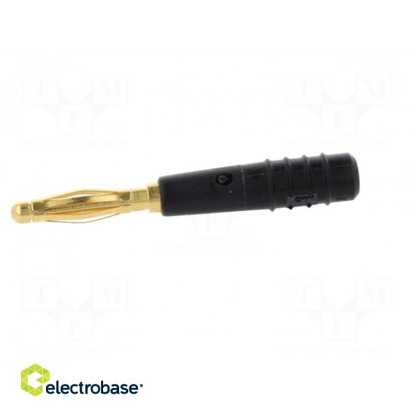 Plug | 2mm banana | 10A | 60V | black | Plating: gold-plated | 0.5mm2 image 3