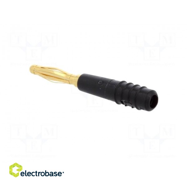 Plug | 2mm banana | 10A | 60V | black | Plating: gold-plated | 0.5mm2 paveikslėlis 4