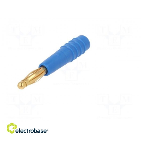 Plug | 2mm banana | 10A | 30VAC | 60VDC | blue | gold-plated | 0.5mm2 image 2