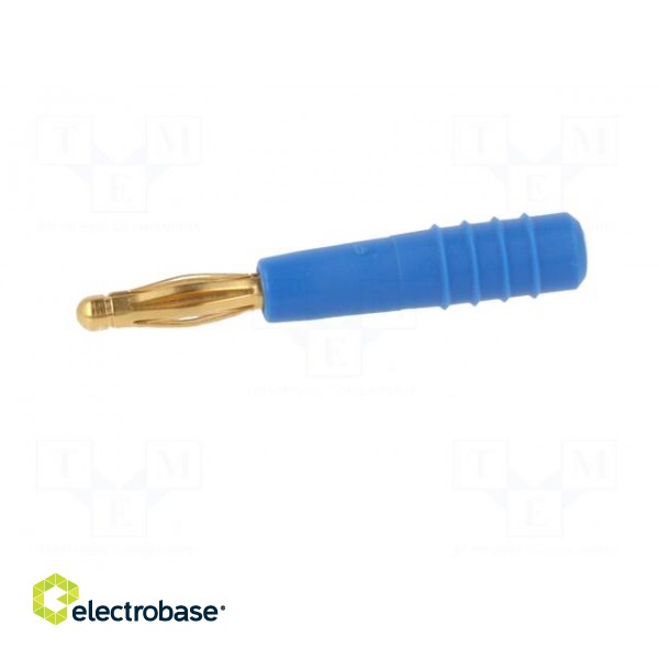 Plug | 2mm banana | 10A | 30VAC | 60VDC | blue | gold-plated | 0.5mm2 image 3