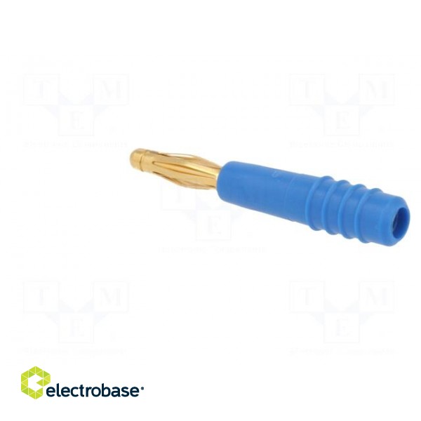 Plug | 2mm banana | 10A | 60V | blue | Plating: gold-plated | 0.5mm2 image 4