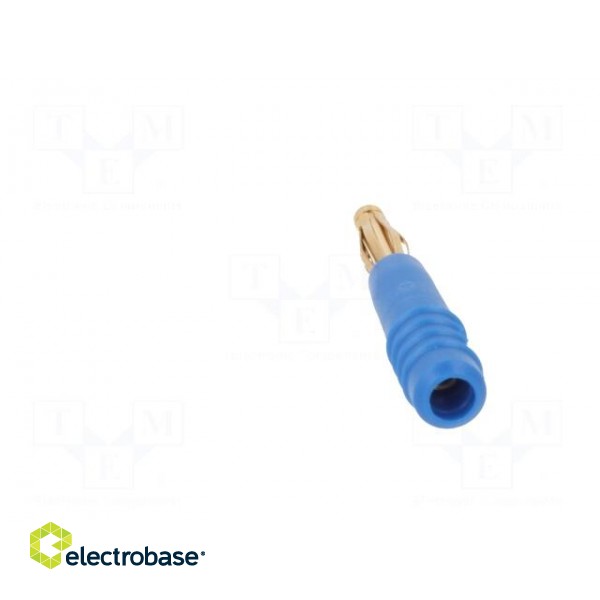 Plug | 2mm banana | 10A | 60V | blue | Plating: gold-plated | 0.5mm2 image 5