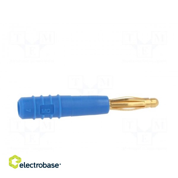 Plug | 2mm banana | 10A | 60V | blue | Plating: gold-plated | 0.5mm2 image 7
