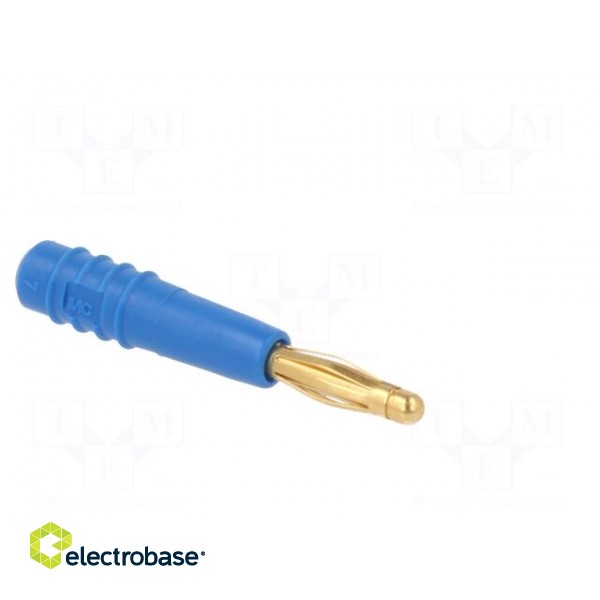 Plug | 2mm banana | 10A | 60V | blue | Plating: gold-plated | 0.5mm2 image 8