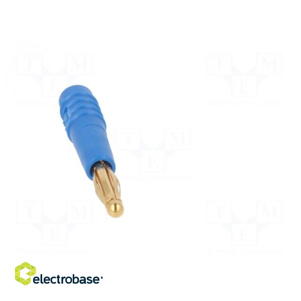 Plug | 2mm banana | 10A | 60V | blue | Plating: gold-plated | 0.5mm2 image 9
