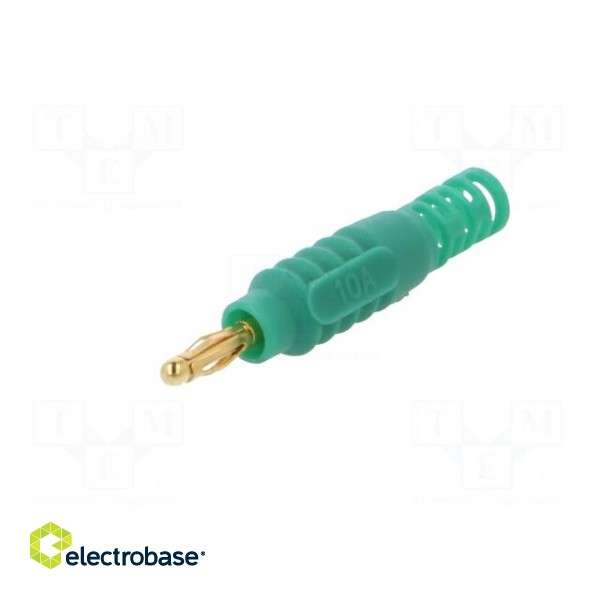 Plug | 2mm banana | 10A | 30VAC | 60VDC | green | Connection: soldering фото 2